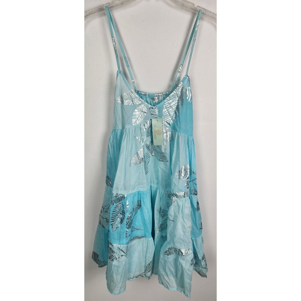 Debbie Katz Women's Sz. S Simona Tiered Adjustable Dress in Turquoise NWT